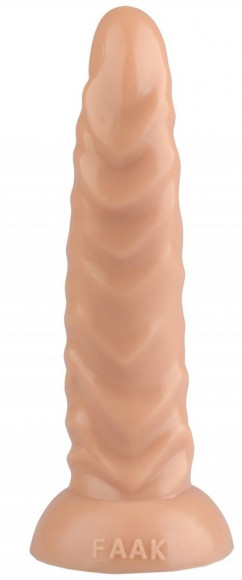 Телесная рельефная анальная втулка - 22,5 см. Телесная рельефная анальная втулка - 22,5 см.