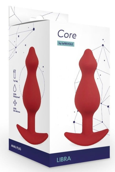Бордовая анальная пробка Libra L - 14,2 см. Бордовая анальная пробка Libra L - 14,2 см.