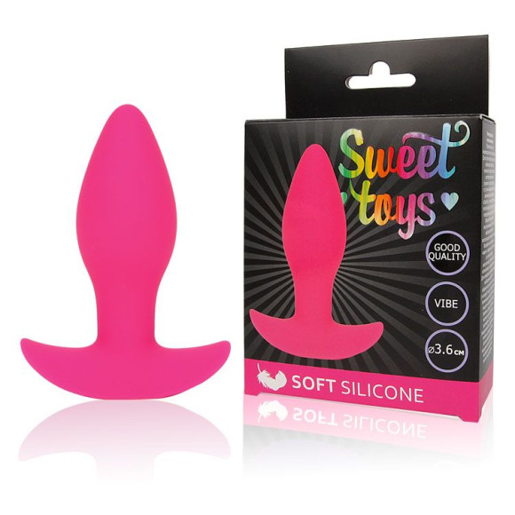Розовая коническая анальная вибровтулка с ограничителем - 8,5 см. Розовая коническая анальная вибровтулка с ограничителем - 8,5 см.