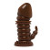 Коричневая стимулирующая насадка на пенис - 13 см.