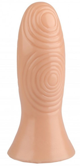 Телесная анальная втулка с рельефом - 17 см.
