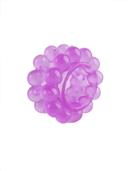 Лиловое эрекционное кольцо с 2 рядами стимулирующих шариков