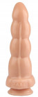 Телесный рельефный анальный фаллоимитатор - 22 см.
