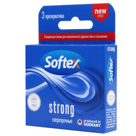 Сверхпрочные презервативы Softex Strong - 3 шт. Сверхпрочные презервативы Softex Strong - 3 шт.