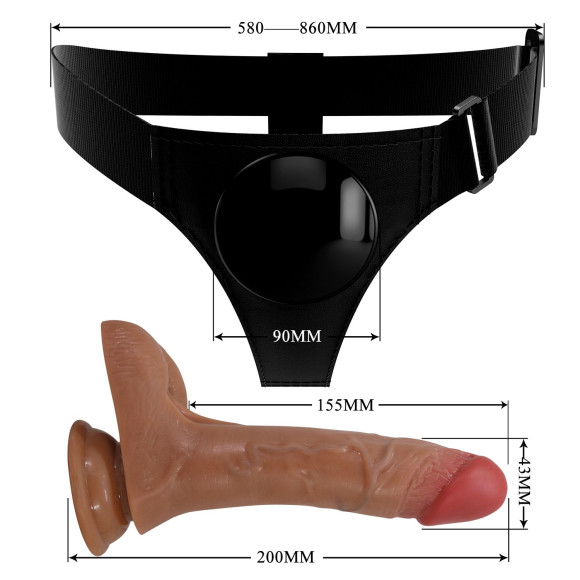 Женский страпон с вибрацией и эффектом эякуляции Oher Женский страпон с вибрацией и эффектом эякуляции Oher