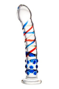 Стеклянный фаллос с различным рельефом - 18 см. Стеклянный фаллос с различным рельефом - 18 см.