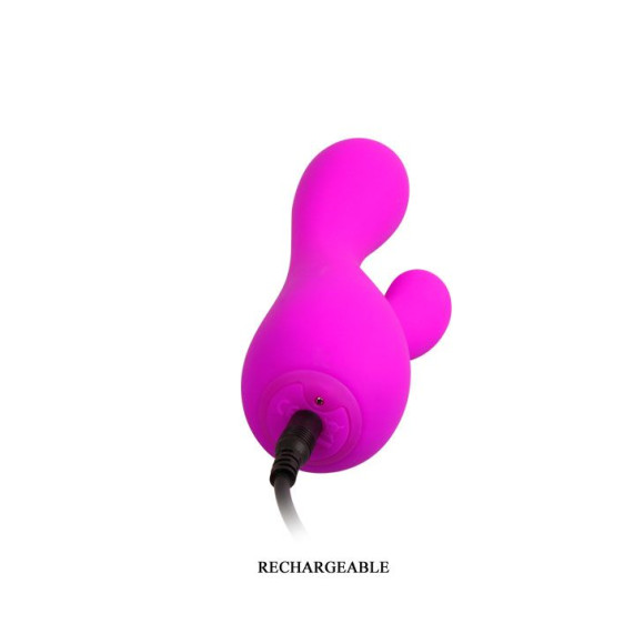 Лиловый вибратор-кролик Simon - 17,8 см.