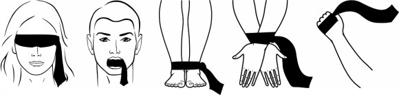 Белая лента-галстук для бандажа Tie Me Up