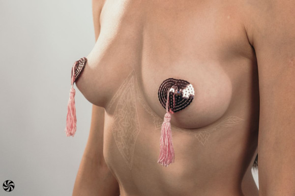 Розовые пэстисы-сердечки Gipsy с кисточками Розовые пэстисы-сердечки Gipsy с кисточками