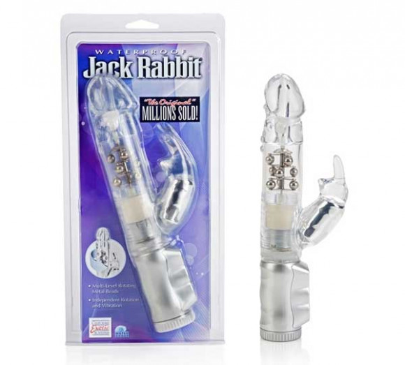 Прозрачный водонепроницаемый вибромассажер JACK RABBIT