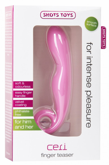 Розовый стимулятор Ceri с ручкой - 13,5 см. Розовый стимулятор Ceri с ручкой - 13,5 см.