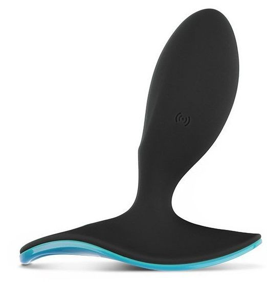 Чёрная анальная вибропробка SURFER PLUG VIBE с управлением со смартфона