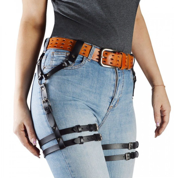 Черные гартеры Афина под ремень Черные гартеры Афина под ремень