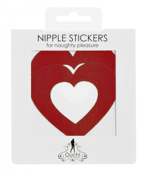 Красные пестисы на грудь в форме сердечек Красные пестисы на грудь в форме сердечек