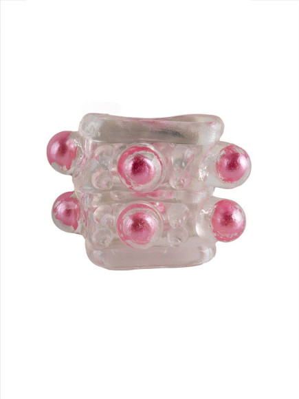 Прозрачная насадка на пенис с цветными шариками