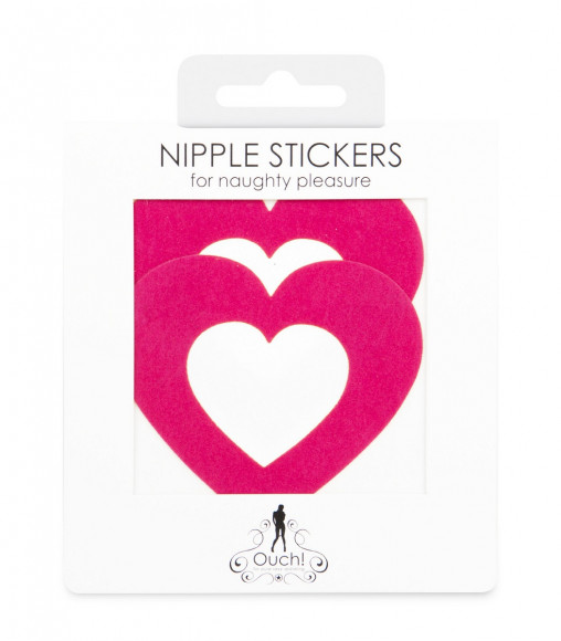 Розовые пестисы на грудь в форме сердечек Розовые пестисы на грудь в форме сердечек