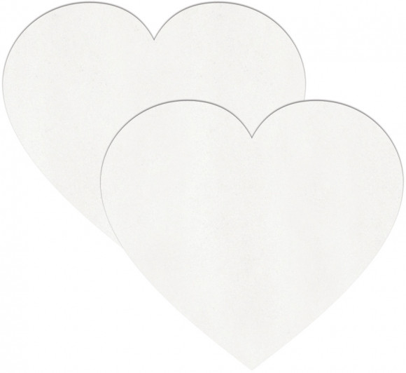 Белые пестисы на грудь в форме сердечек