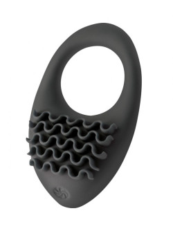 Черное перезаряжаемое эрекционное виброкольцо Stellar
