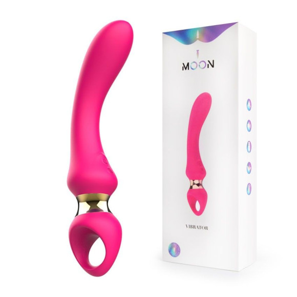 Розовый изогнутый вибромассажер Moon Vibrator - 21,1 см. Розовый изогнутый вибромассажер Moon Vibrator - 21,1 см.