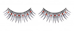 Чёрные ресницы с красными и серебрянными стразами Чёрные ресницы с красными и серебрянными стразами