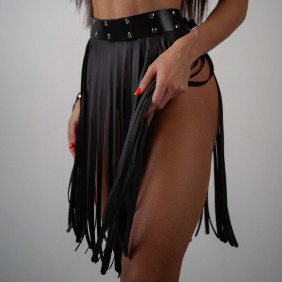 Кожаная бахрома-юбка Кожаная бахрома-юбка