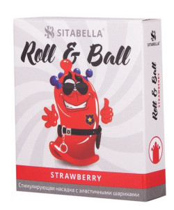 Стимулирующий презерватив-насадка Roll & Ball Strawberry Стимулирующий презерватив-насадка Roll & Ball Strawberry