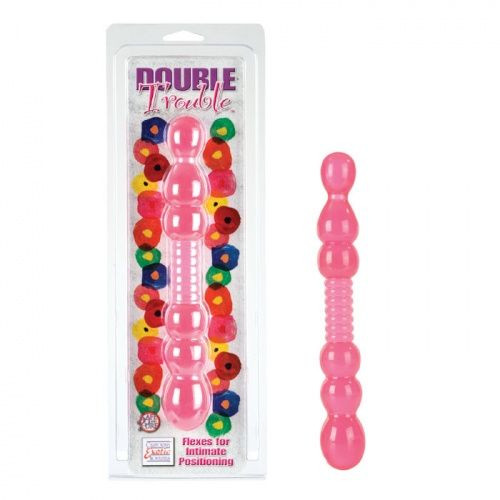 Универсальный розовый стик Double Trouble - 24,5 см.