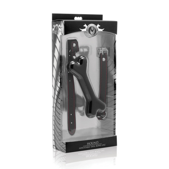 Черный кляп в форме косточки Hound Adjustable Dog Bone Gag Черный кляп в форме косточки Hound Adjustable Dog Bone Gag