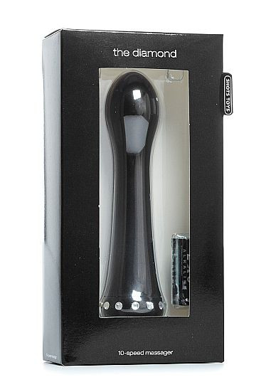 Вибратор с кристаллами The Diamond Black - 16,5 см.