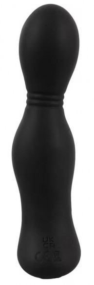 Черная анальная пробка с вибрацией, вращением и пультом ДУ RC Butt Plug with 2 Functions