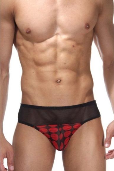 Мужские трусы-тонги с широкой полосой из мелкой сетки Мужские трусы-тонги с широкой полосой из мелкой сетки