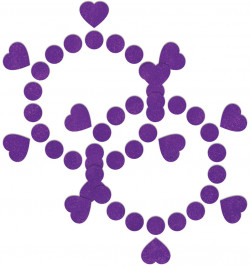 Фиолетовые открытые пестисы  Круги и сердца 