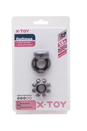 Набор из двух пепельных эрекционных колец Optimus