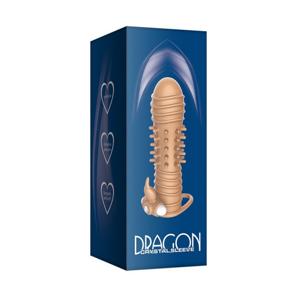 Телесная вибронасадка Dragon - 14 см.