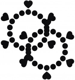 Чёрные открытые пестисы  Круги и сердца 