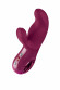 Бордовый вибратор с клиторальным стимулятором Miss Bi - 17 см. Бордовый вибратор с клиторальным стимулятором Miss Bi - 17 см.