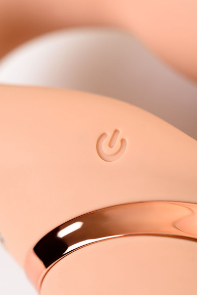 Телесный безремневой вибрострапон Vibrating Bendable Strap-On - size L