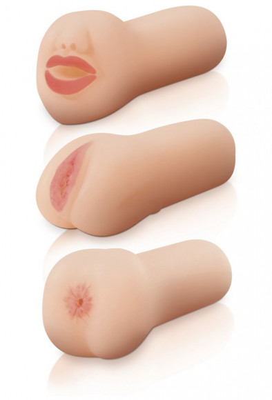 Набор Travel Trio Set из 3 мастурбаторов: ротик, вагина и анус Набор Travel Trio Set из 3 мастурбаторов: ротик, вагина и анус