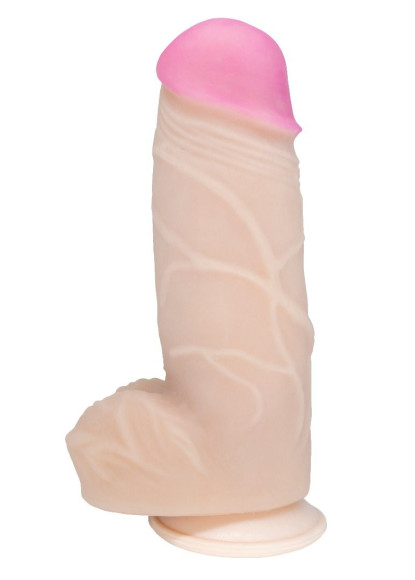 Телесный фаллоимитатор на присоске большого диаметра - 19,5 см. Телесный фаллоимитатор на присоске большого диаметра - 19,5 см.