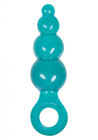 Средняя бирюзовая анальная пробка Jolie - Ripples