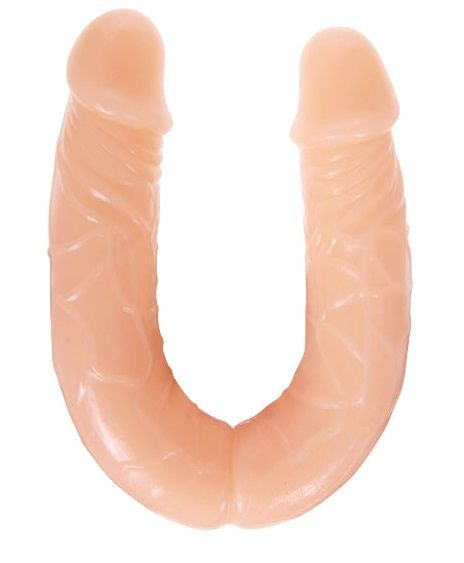 Двухголовый телесный фаллоимитатор - 35,9 см. Двухголовый телесный фаллоимитатор - 35,9 см.