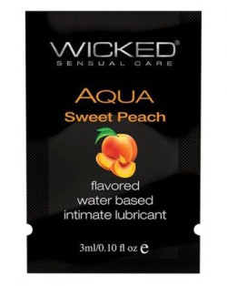 Лубрикант с ароматом спелого персика Wicked Aqua Sweet Peach - 3 мл.