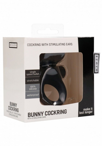 Черное эрекционное виброкольцо Bunny Silicone Cockring With Stimulating Ears Черное эрекционное виброкольцо Bunny Silicone Cockring With Stimulating Ears
