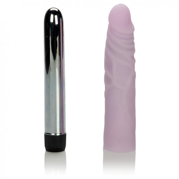 Рельефный вибратор Soft Touch Sleeve со съёмной сиреневой насадкой - 20,5 см. Рельефный вибратор Soft Touch Sleeve со съёмной сиреневой насадкой - 20,5 см.