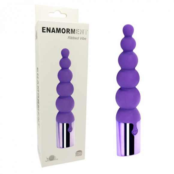 Фиолетовый вибратор-ёлочка Enamorment Ribbed Vibe - 18,2 см.
