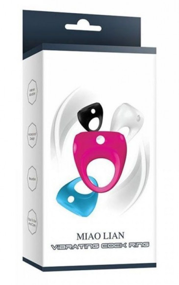 Голубое эрекционное виброкольцо Miao Lian