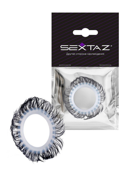 Эластичное эрекционное колечко с черными «ресничками»