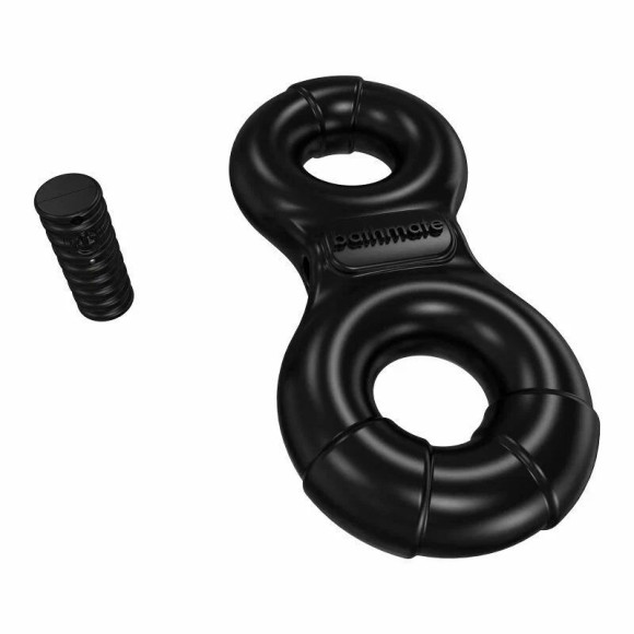 Чёрное эрекционное виброкольцо Eight