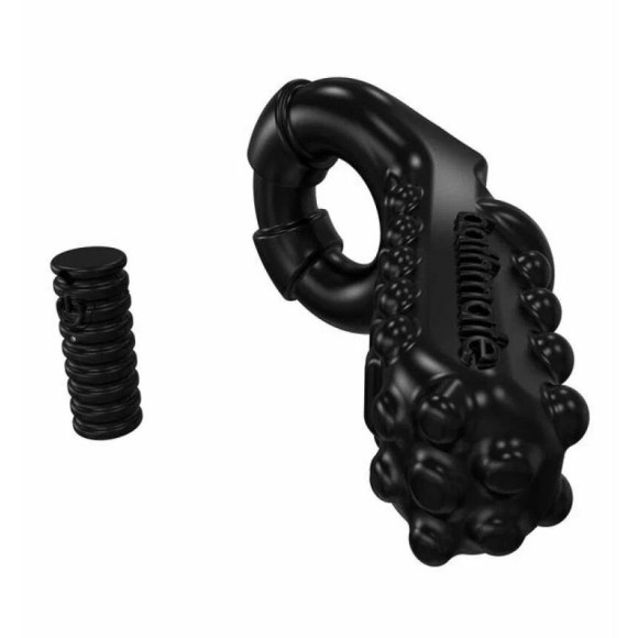 Чёрное эрекционное виброкольцо Tickle