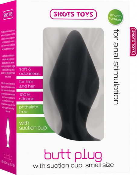 Чёрная малая анальная пробка Butt Plug with Suction Cup Small Чёрная малая анальная пробка Butt Plug with Suction Cup Small